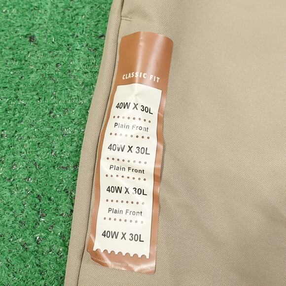 NWT HAGGAR CLASSIC FIT COOL 18 FLAT FRONT KHAKI CHINO PANTS MENS SIZE 40X30 NEW! - Picture 3 of 10